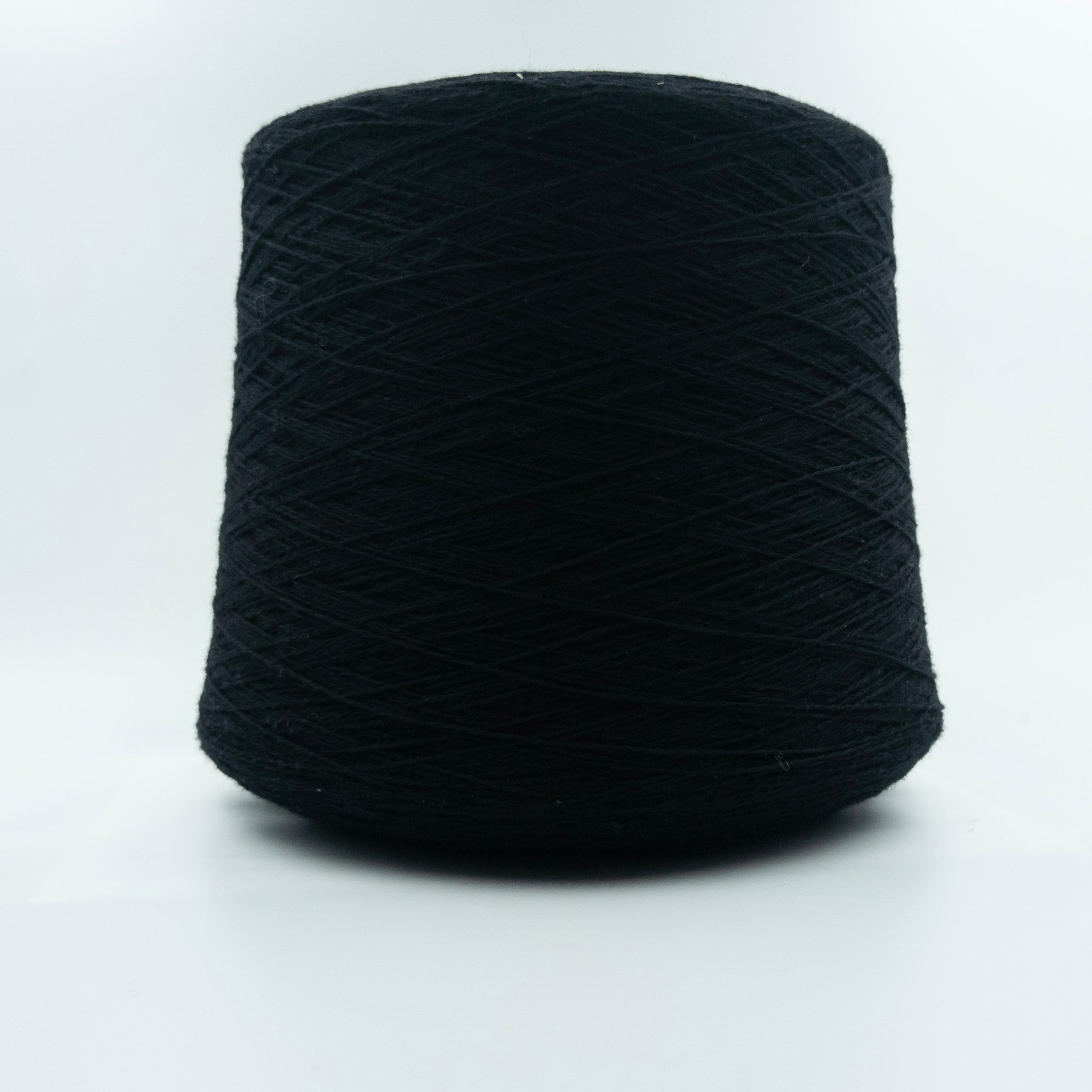 Cone of Cambridge yarn in Night Black by New Mill