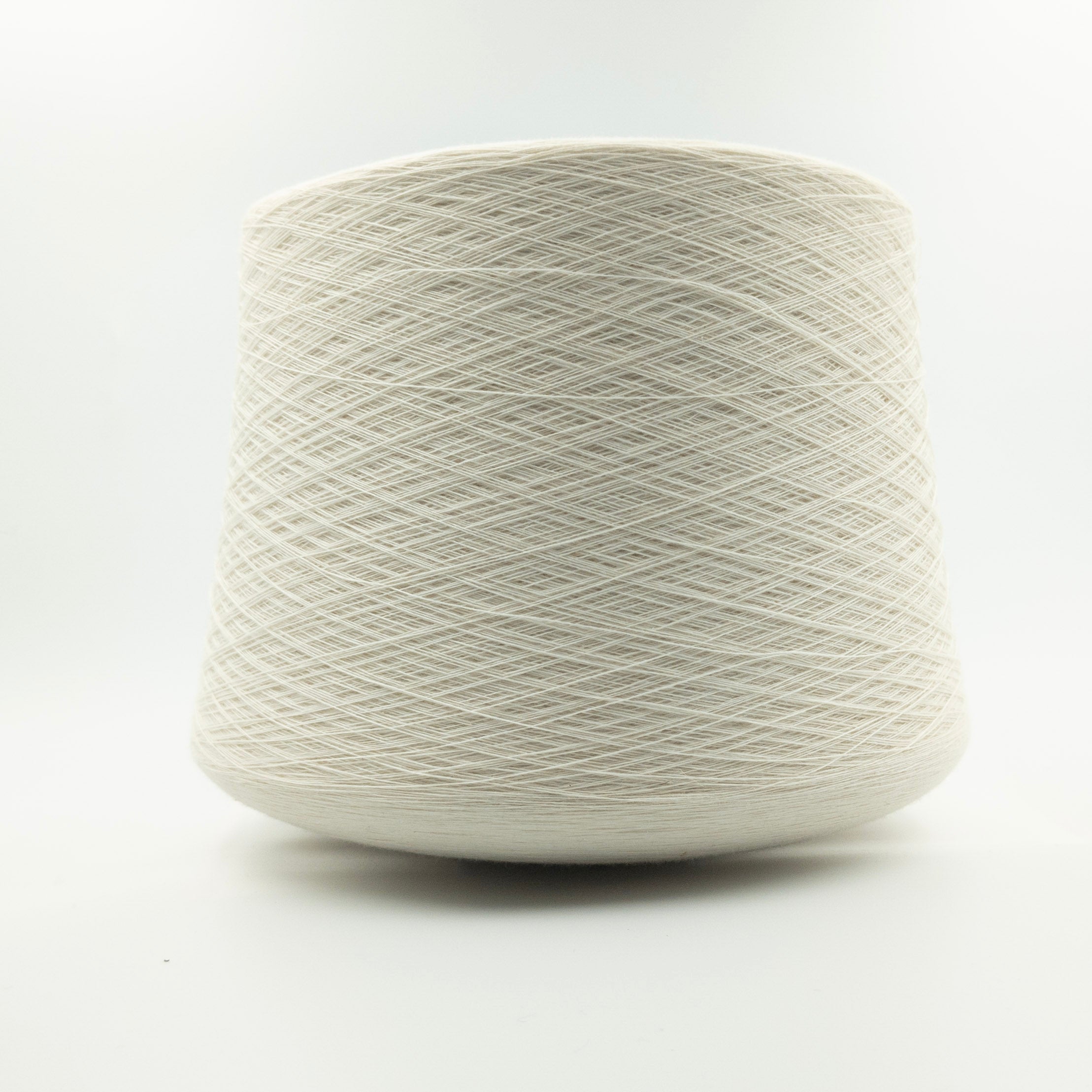 Cone of Cash Seta yarn in Modesto Super White by Filati Biagioli