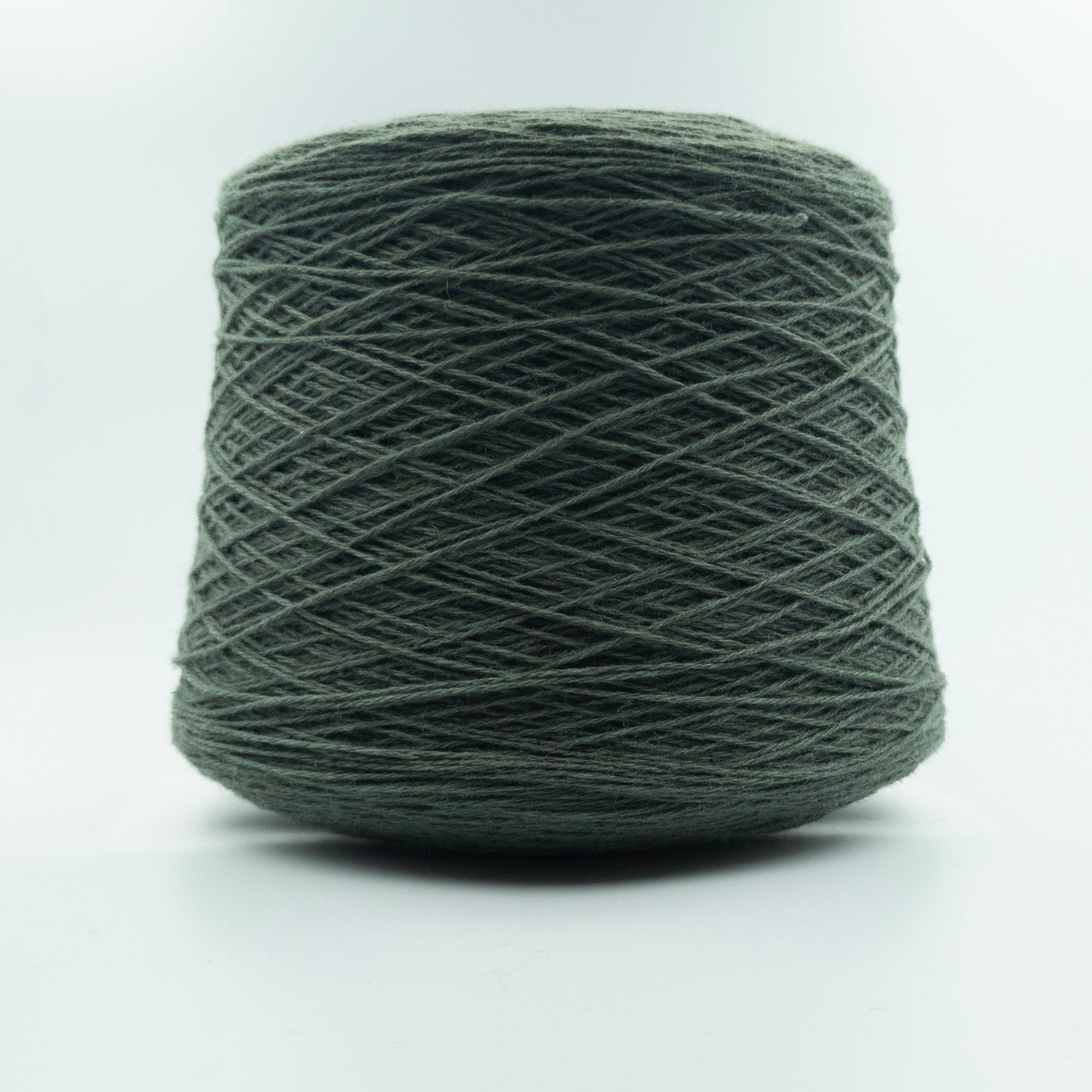 Cone of Cashan Brown yarn in Forest Sage by Filati Venezia