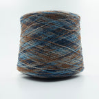 Cone of Chanel yarn in Blue Brown by Suedwolle Group