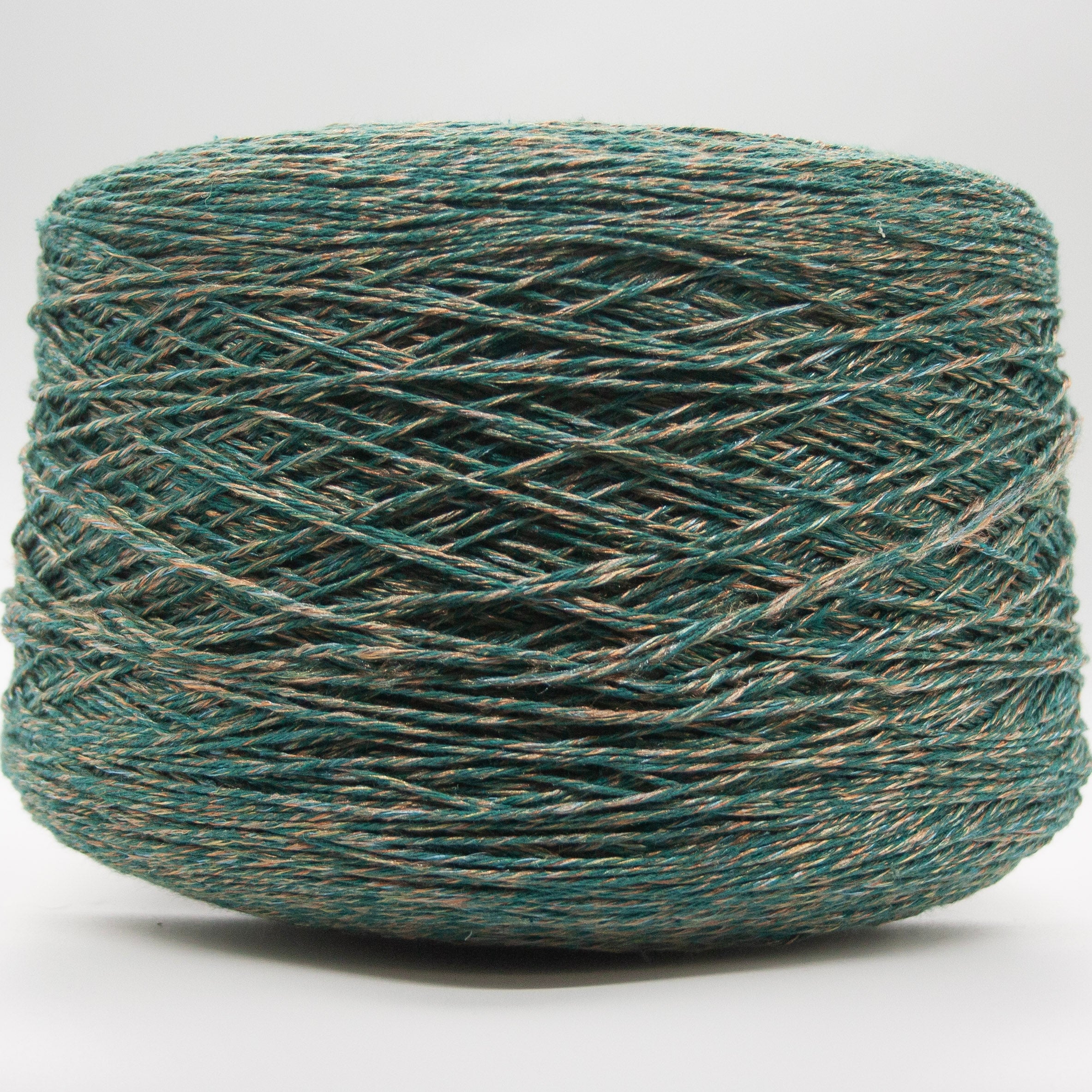 Cone of Cotton Gold yarn in Teal Gold by Filati Venezia
