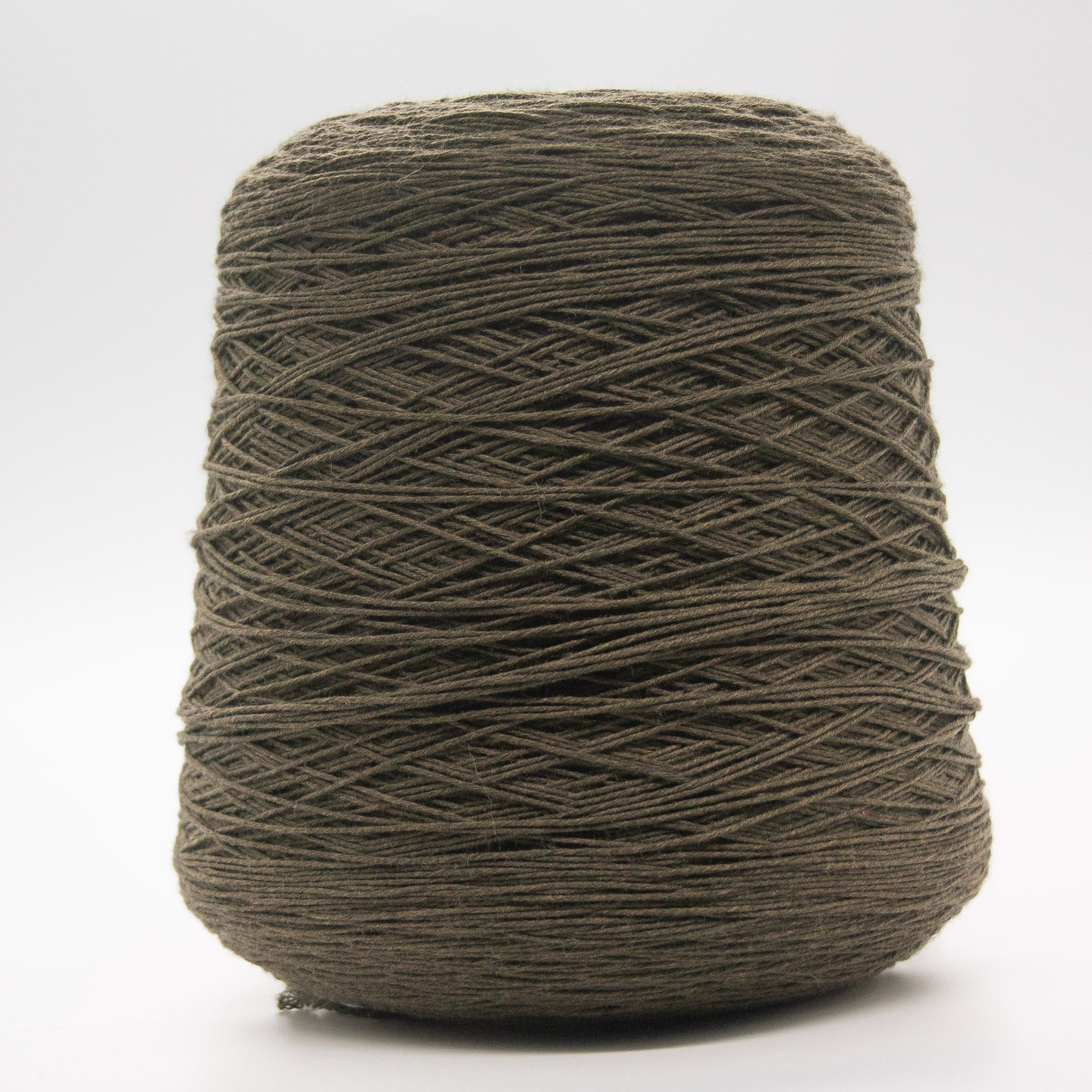 Cone of Plume yarn in Olive Oil by Suedwolle Group