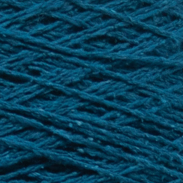 Close up of Seta Bourette by Filati Venezia – Petrolio Blu