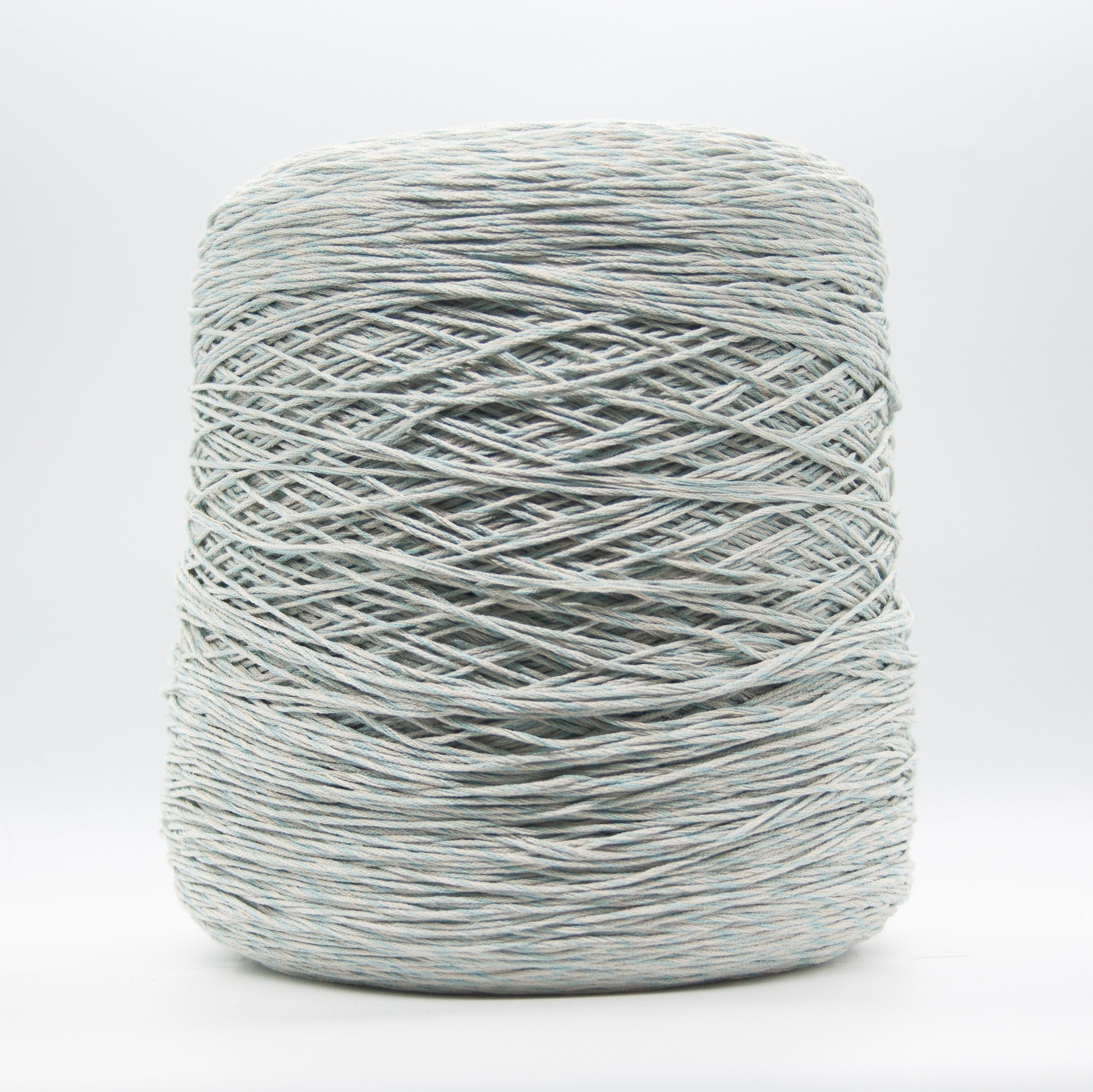 Cone of Seta Schappe Soft Touch yarn in Ghiaccio Melange by Filati Venezia