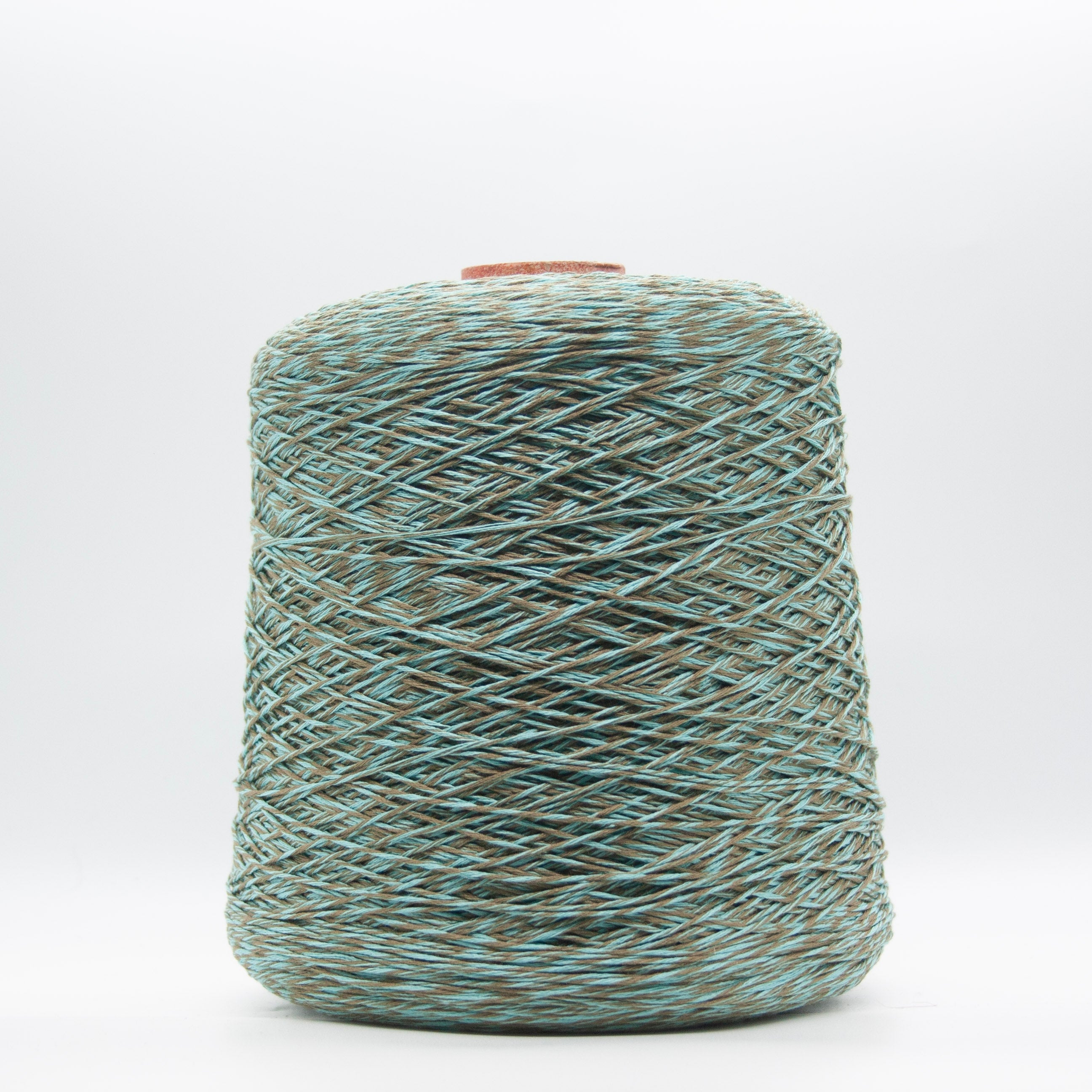 Cone of Seta Schappe Soft Touch yarn in Laguna Melange by Filati Venezia
