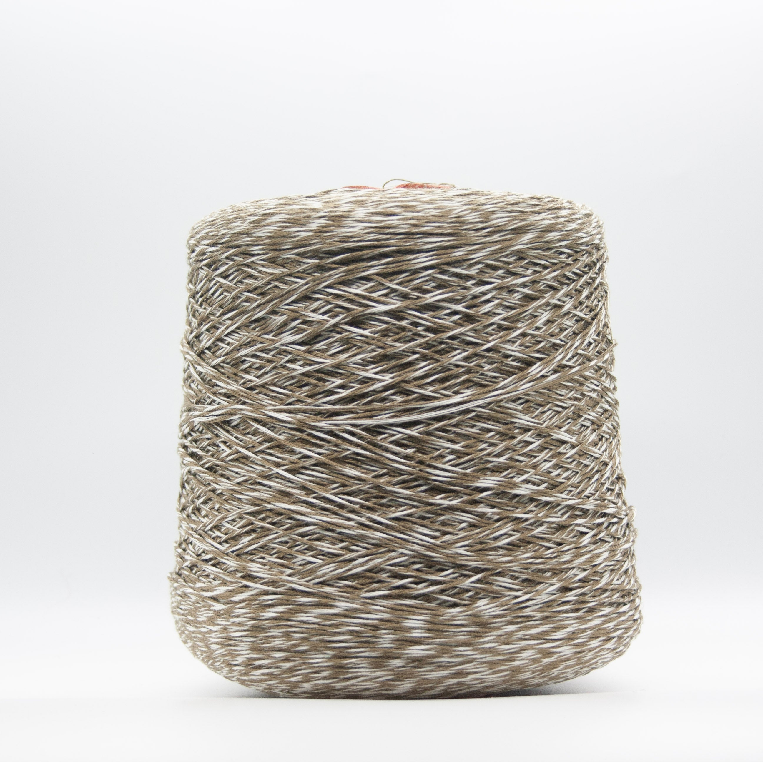 Cone of Seta Schappe Soft Touch yarn in Tortora Melange by Filati Venezia