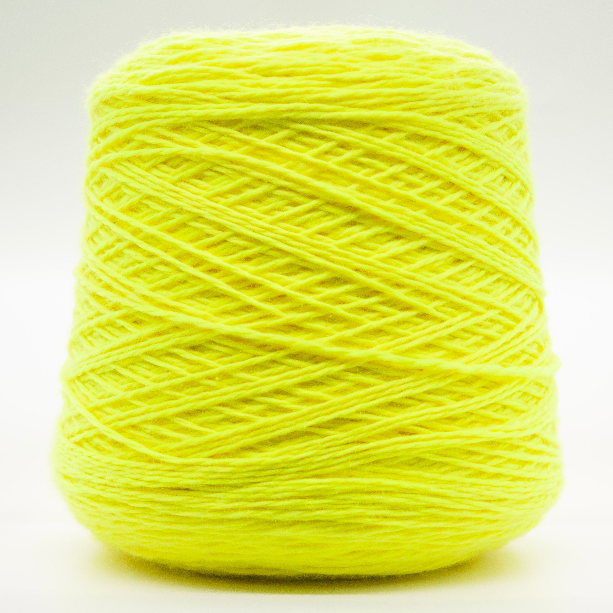 Cone of Sogno yarn in Fluo Giallo by Filati Venezia