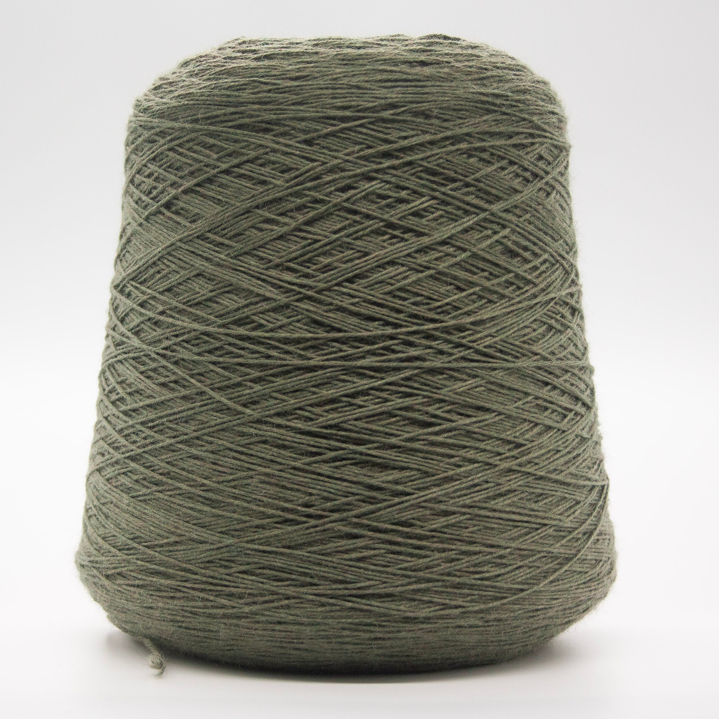 Cone of Victoria Merino yarn in Oliva Fumo by Filati Venezia